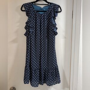 J. Crew Blue Dress with White Dots